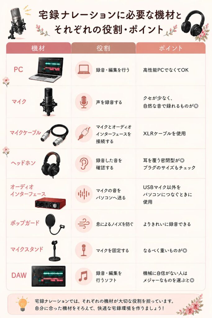 宅録初心者は何を買えばいい？宅録ナレーションに必要な機材とおすすめ